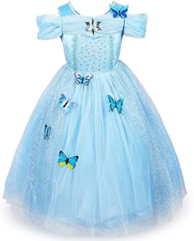 MeQi Girls Princess Dress Party Costume with Butterfly