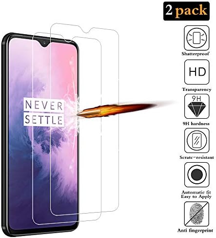 ANKENGS OnePlus 7 Screen Protector [2 Pack], OnePlus 7 Glass Screen Protector, [Full Coverage] [Anti-scratch] [Bubble Free] Tempered Glass for OnePlus 7