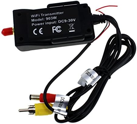 Junadael WIFI Transmitter,2.4Ghz Wireless WIFI Video Transmitter and Receiver Kit for Car Reverse Bakup Rear View Camera , Support iPhone IOS/ Android System Phones (AV interface)