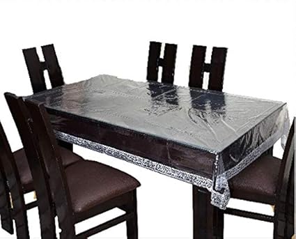 Yellow Weaves Dining Table Cover Waterproof Transparent 6 Seater 60X90 Inches