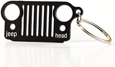 Jeep Grill Keychain - Best Quality & Craftsmanship Precision Laser-Cut Stainless Steel Will Never Fade, Rust, Bend or Break! Grille Keyring Built by Jeephead for Jeep Wrangler Accessories Enthusiasts