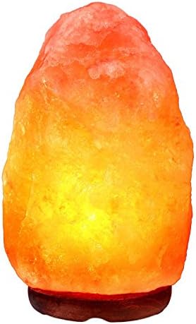 Natural Himalayan Pink Salt Lamp, Hand Carved Crystal Glow Rock Lamps Dimmable with Wooden Base, UL Cord & Bulb(11-15lbs 9-10 Inch)