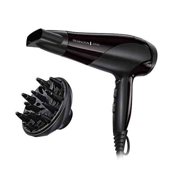 Remington-Ionic-Conditioning-Hair-Dryer-for-Frizz-Free-Styling-with-Diffuser-and-Concentrator-Attachments-Black-Pack-of-1 Remington D3198 Ionic Conditioning Hair Dryer for Frizz Free Styling with Diffuser and Concentrator Attachments, 2200 W…
