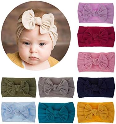 Baby Toddler Elastic Headbands Girls Hairbands with Bow Knot Mixed Colors