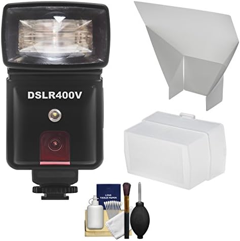 Precision Design DSLR400V High Power Auto Flash with LED Video Light with Diffuser + Bounce Reflector + Kit for Samsung Galaxy NX, NX30, NX210, NX300, NX1100, NX2000 Cameras