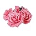 Tinksky 20pcs Artificial Curving Brim Rose Flower Craft Home Wedding Christmas Party Decoration (Pink)
