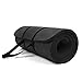 PROMIC Pilates Mat 1/2 inch - Anti Tear Exercise mat - Non Slip Yoga Mat - Non Toxic Pilates Mat Extra Thick - High Density Exercise Yoga Mat with Yoga Mat Straps for Carrying, Long 72 inch，Black