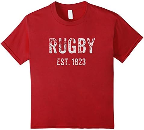 unisex-child Vintage style Rugby Established 1823 T-shirt 10 Cranberry