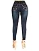 Curvify High Waisted Butt Lifting Stretch Jeans | Slimming Lift Skinny Jeans 837 (Natty Blue-6)