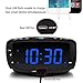 DreamSky Digital Alarm Clock Radio FM Radio, 1.4 Inches Large Blue LED Number Display, Dual USB Ports for Charging, 3.5 mm Headphone Jack, Snooze, DST