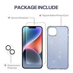 BERFY for iPhone 14 Case Glitter, with [Screen