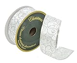 Christmas Decorative Gift and Tree Wired Sheer Glitter Ribbon 2