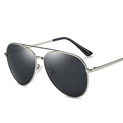 S5V7N Classic Aviator Metal Frame Women Sunglasses (Silver, Black)