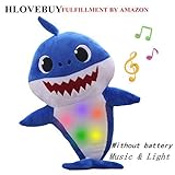 HLovebuy Baby Shark Official Singing Plush, Music Sound Baby Shark Plush Doll Soft Baby Cartoon Shark Stuffed & Plush Toys Singing English Song for Kids Gift Children Girl