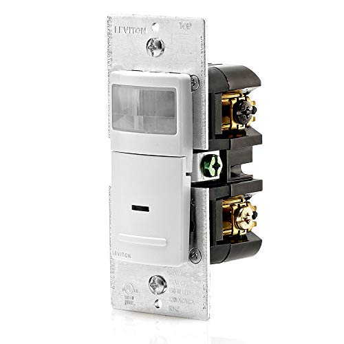 Leviton IPV15-1LZ Decora Vacancy Motion Sensor In-Wall Switch, Manual-On, 15A, Single Pole or 3-Way, White/Ivory/Light Almond