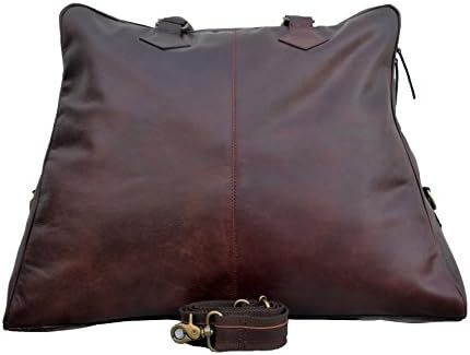 The Tannery 23 inch Buffalo Leather Duffel Bag ,Travel Luggage Tote Bag for Men/Womens Christmas Gifts (Brown, 23")