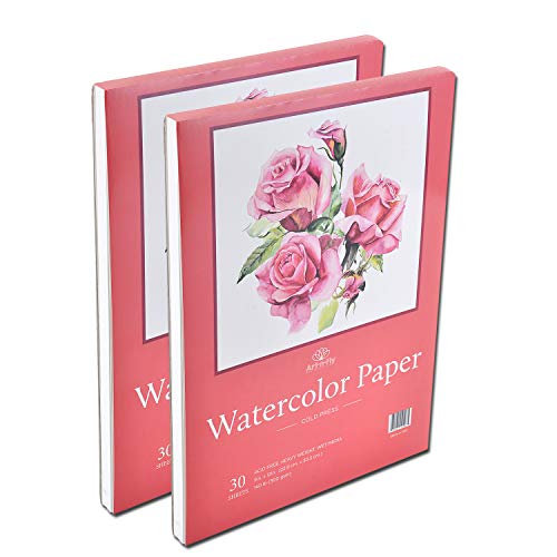 60 Sheets Total 9 x 12 Inch Watercolor Paper pad - 140lb Cold Press Watercolor Block