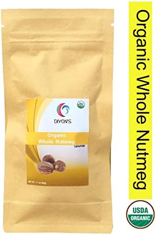 Organic Whole Nutmeg (1.7 oz) Premium Grade (environment friendly Stand up Resealable Pouch)