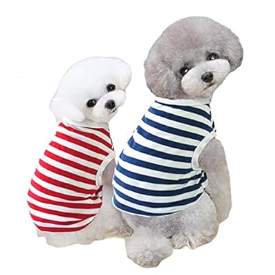 Buy 2 Pieces Dog Shirt Striped Breathable Soft Not Shrink Cotton Polyester Pet Apparel Black Red Stripe Dog Sweatshirt Summer For Small Medium Dogs Puppy Cats Red Blue S Online In Turkey B0914n94q2