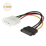 Molex to SATA, CableCreation [5-Pack] 4-Inch 4 Pin Molex to SATA Power Cable Adapter