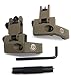 DD DAGGER DEFENSE -Combat Vet Owned Company- 45 Degree flip up Sights, canted Back up Iron Sights-Rapid Transition BUIS with Front Sight Tool Included (tan)