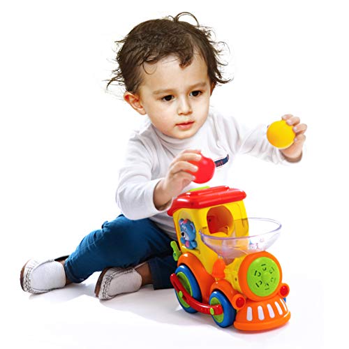 JOYIN Ball Popper Toy For Toddlers Pitch & Go Ball Rolling train toys