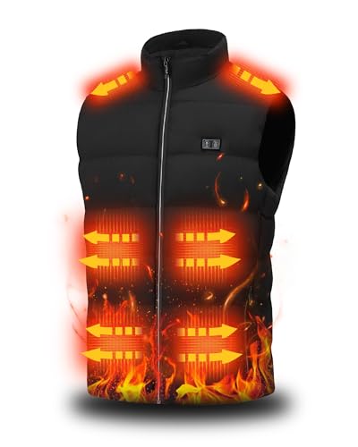 GRUYWC Elektrische beheizte Weste für Männer: Leichte warme USB-Heizweste mit 15 Heizzonen - Intelligente beheizte Bodywarmer für Frauen im Winter für Outdoor-Wandern, Skifahren (kein Batteriepack