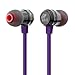 SoundPEATS In-Ear Noise Cancelling Headphones Stereo Earbuds Earphones for iPhone and Android Smartphones (With Mic and In-line Control, Flat Cable, Metal Housing)- M20 Purple