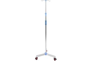 Infusion Stand, IV Pole with Wheels, Portable IV Bag Holder, Adjustable Height, for Hospital and Home with 2 Hooks
