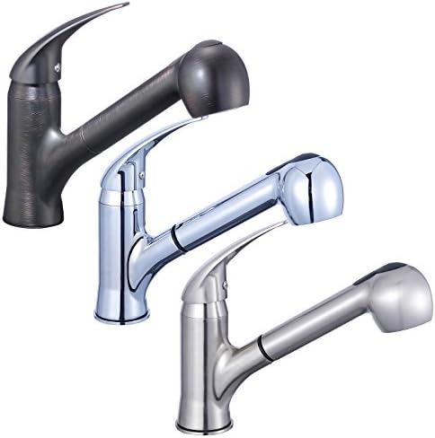 FREUER Utilita Collection: Pull Out Spray Kitchen Sink Faucet, Brushed Nickel