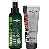 FRESH FEET and FRESH BALLS Combo! 4 oz Natural Anti-Bacterial Odor Fighting Spray w/Essential Oils Paired with Fresh Balls 3.