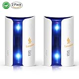 Ultrasonic Electromagnetic Pest Repeller Electronic Pest Control Repellent Plug In Pest Reject for Anti Mice, Ants, Cockroaches, Mosquitoes, Spiders, Non-toxic, Human Safe, Nightlight, White, 2 Pack
