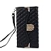 iPhone 6s Plus Case, iPhone 6 Plus Case,Silverback [Card Slot] Premium Leather Flip Cover Wallet Case with Strap & Gold Chain,Bling Crystal Magnet Clasp for Apple iPhone 6s/6 Plus 5.5 inch -Black