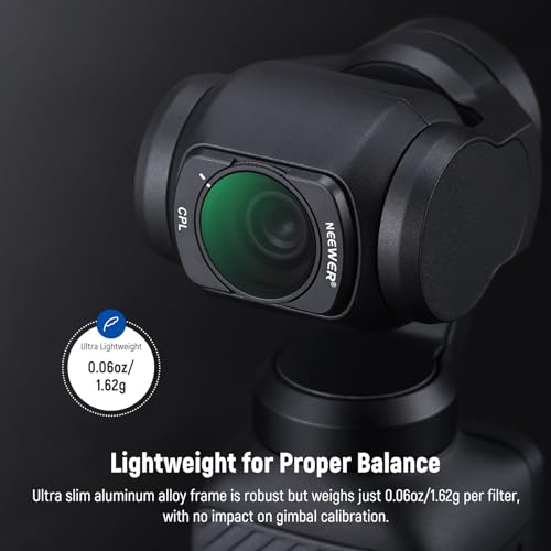 NEEWER Magnetic ND & CPL Filter Kit Compatible with DJI OSMO Pocket 4 & Pocket 3, 4 Pack Neutral Density ND16 ND64 ND256 CPL Polarizing Filters, Multi Coated HD Optical Glass/Ultra Slim Aluminum Frame