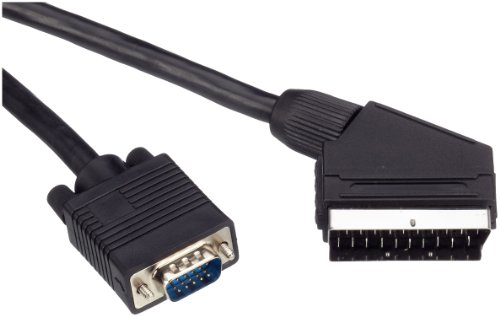 Vivanco CC M 20 SV Monitor Connection Cable SCART Connector to 15-Pin HD Connector 2 m