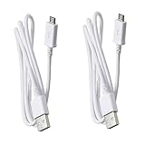 Samsung OEM Micro USB 5FT Charge Sync Data Cable, White, 2 Pieces