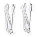 Samsung OEM Micro USB 5FT Charge Sync Data Cable, White, 2 Pieces