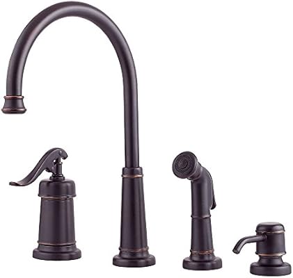 Pfister Gt26 4ypy Ashfield Single Handle Kitchen Faucet With Side