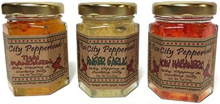 Chefs Trio Rose City Pepperheads Pepper Jelly - Chefs Trio- Holy Habanero, Ginger Garlic, Thai Mandarin - Christmas, Hostess, Secret Santa, Birthday, Get Well Gift (Chef Trio)