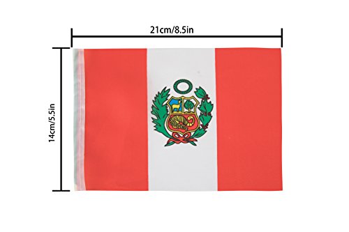 TSMD Peru Flag, 100 Feet Peruvian Flag National Country World Pennant Flags Banner,Party Decorations for Grand Opening,Olympics,Bar,World Cup,School Sports Events,International Festival Celebration