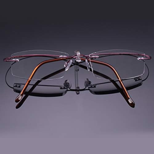 老眼鏡 Pcメガネ チタン 钛 ブルーライトカット グラデーション パープル 赤い エレガンス キャリア レディース シニアグラス