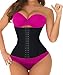 SHAPERX Camellias Women Classic 3 Hooks Latex Waist Trainer Corset for Weight Loss Waist Cincher Body Shaper Slimmer Tummy Control Shapewear Black Plus Size,SZ1988-3-Black-5XL
