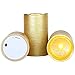 Lily's Home Everlasting Flameless Flickering LED Candles with Remote and Timer, Battery Powered, Scent and Smoke Free, Safe for Use Around Kids and Pets, Ideal for Holiday Decorations, Gold, Set of 3