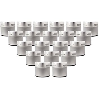 Set of 20 Magnetic Tins | Sift and Pour Lid | Spice Tins or Small Object Storage | 4oz. Volume | #P3