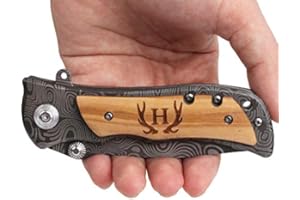 Fanfoobi Laser Engraved Pocket Knife with monogrammed from A-Z