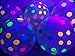 Blacklight Party Balloons - Clear Balloons with Polka Dots That Glow in The Dark Under Blacklight - 11 inch Clear Latex Balloons with Neon Flourescent Polka Dots, 25 Count