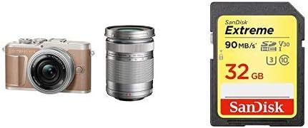 Amazon Co Jp Sdカードセット Olympus ミラーレス一眼カメラ Pen E Pl10 Ezダブルズームキット ブラウン Sandisk Extreme Sdカード 32gb Sdhc Class10 Uhs I U3 V30 Sdsdxve 032g Ghennnn カメラ