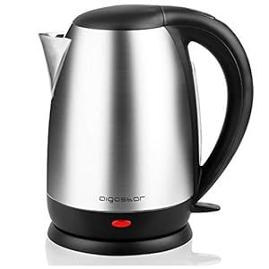 Aigostar Knight 30IGP – Elektrische RVS waterkoker, 2200 Watt, 1.7 Liter, droogkookbeveiliging, BPA vrij.