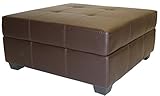Epic Furnishings 36-Inch Large Square Storage Ottoman/Bench, Brown