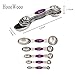 HoooWooo Magnetic Measuring Spoons, Measuring Dry and Liquid Ingredients, Stainless Steel - Set of 5 (Purple)